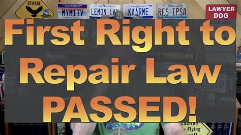 First Right To Repair Law Passed Youtube