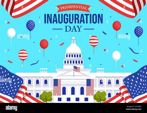 Usa Presidential Inauguration Day Vector Illustration January 20 With