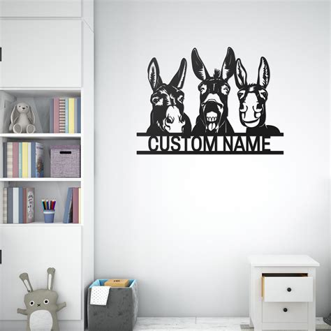 Personalized Donkey Funny Metal Wall Art With Led Lights Donkey Funny