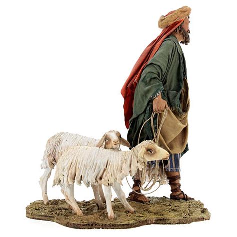 Shepherd With Sheep 13cm Nativity Scene By Angela Tripi Online Sales