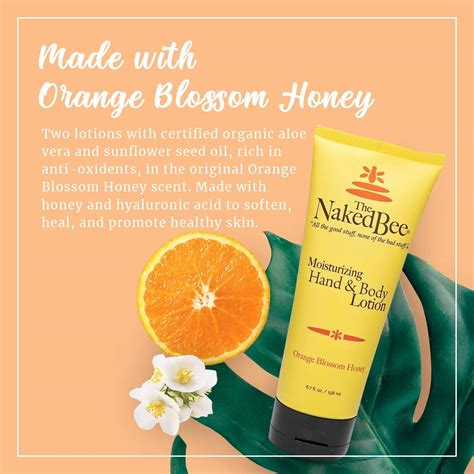 The Naked Bee Orange Blossom Honey Bee Loci N Para Manos Y Cuerpo B Lsamo Labial Y