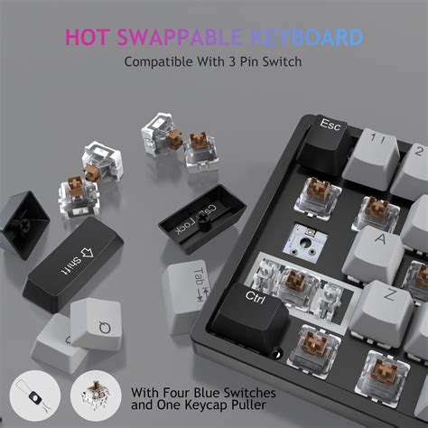 Snapklik AULA 60 Percent Wired Mechanical Gaming Keyboard 29 RGB Backlit Custom Hot