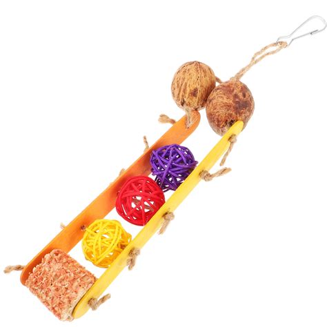 Parrot Chewing Toy Hanging Bird Beak Grinding Plaything Wooden Parakeet