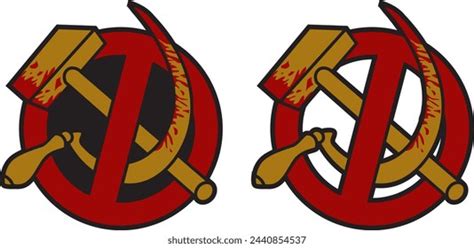 No Communism Sign Bloodied Sickle Hammer Stock Vector (Royalty Free ...