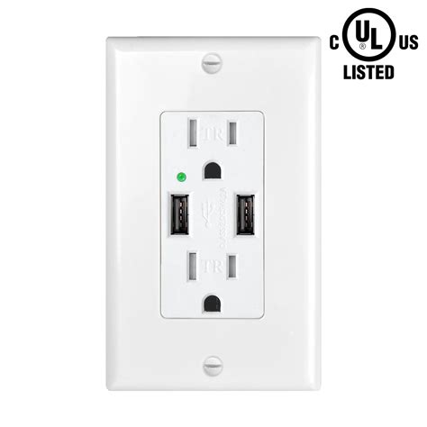 5 Pack 4 2a Usb Wall Outlet Charger 15a Tamper Resistant Receptacle Tr Ul Listed Ebay