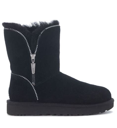 Ugg Florence Black Suede Ankle Boots With Zip In Nero | ModeSens ...