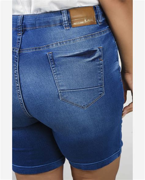 Riachuelo Bermuda Jeans Elastano Plus Size Jeans Blue