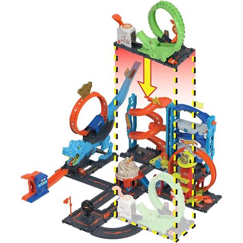 Pista Hot Wheels City Looping De Ataque Do Crocodilo Mattel F Tima Crian A