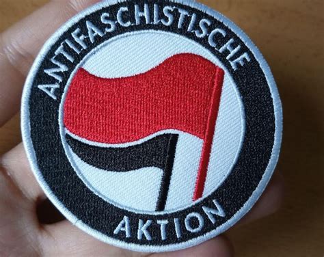 Antifaschistische Aktion Patch Antifascist Embroidered Iron On Etsy