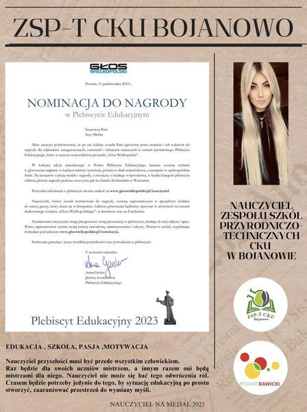 Nominacja Do Nagrody Zesp Szk Przyrodniczo Technicznych