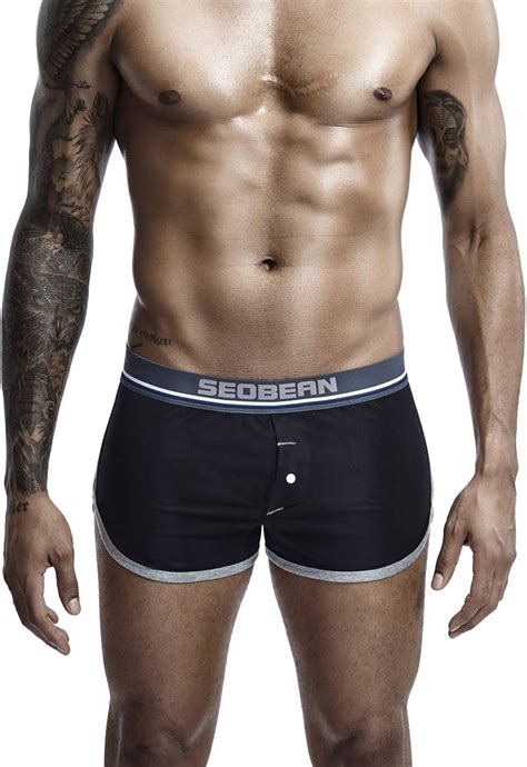 Seobean Mens Low Rise Lounge Trunk Boxer Brief Shorts Underwear At