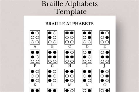 Printable Braille Alphabets 1 Page Printable Braille Printable