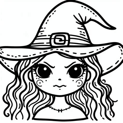 44+ Witch Coloring Pages Halloween: Brooms, Cauldrons, Black Cats