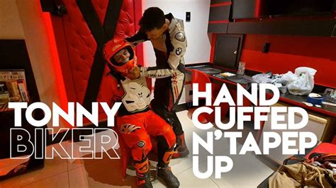 Tonny Biker Handcuffed And Taped Up By His Biker Friend P Gay B Gay Domination