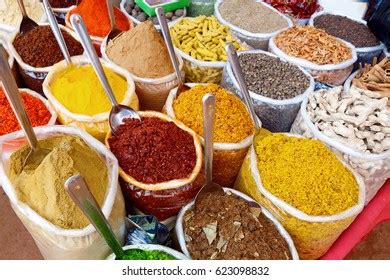 Indian Colorful Spices Anjuna Flea Market Stock Photo 174829745