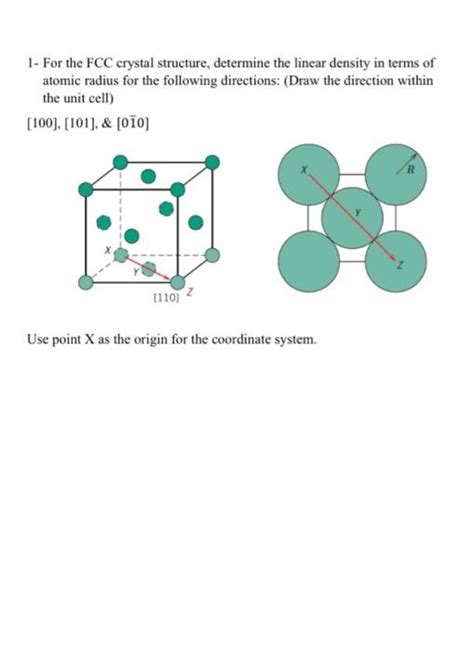 Solved 1- For the FCC crystal structure, determine the | Chegg.com