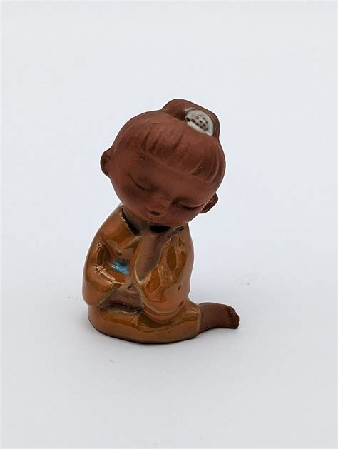 Vintage Uctci Japan Vintage S S Terra Cotta Girl Figurine Yellow