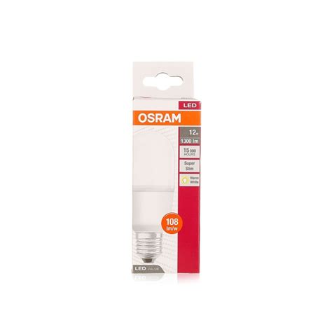 Osram LED Value Super Slim Screw Bulb 12W Warm White Spinneys UAE