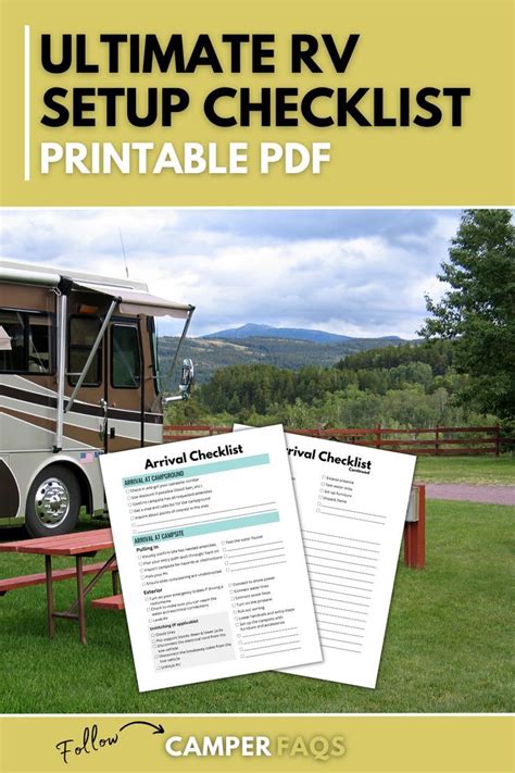 Ultimate Rv Setup Checklist Printable Pdf