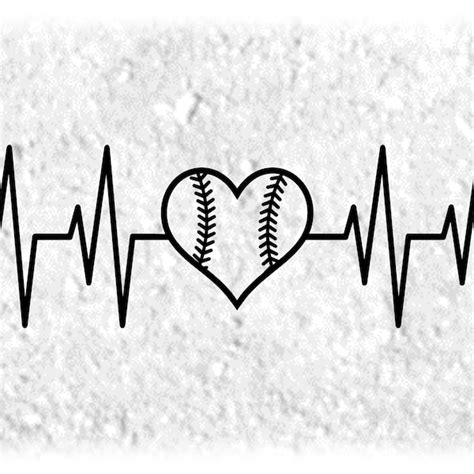 Baseball Heart Beat Svg Etsy