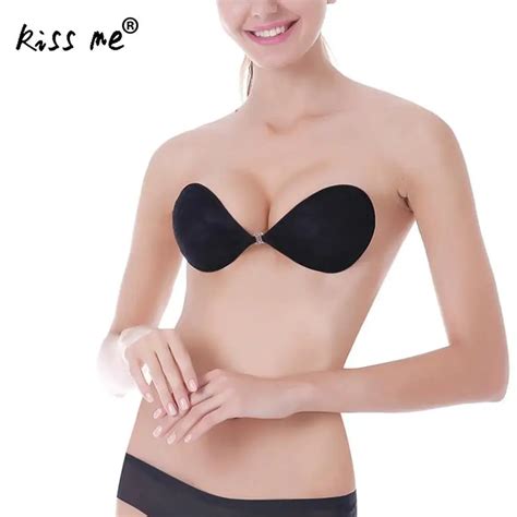 Sexy Women Bikini Invisible Bra Strapless Silicone Solid Sticky Fly Bra Top Female Swimwear