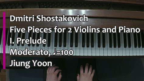 Piano Part Shostakovich Five Pieces For 2 Violins And Piano I