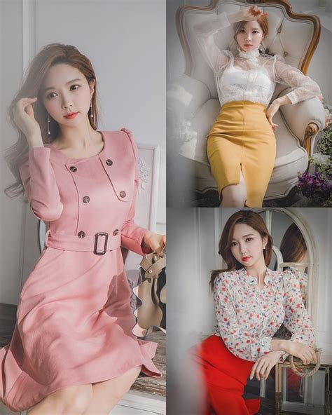 Korean Hot Fashion Model Park Soo Yeon 7 Outfit Sets For A Week
