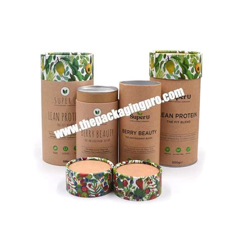 Eco Friendly Kraft Cardboard Collagen Protein Powder Paper Tube With