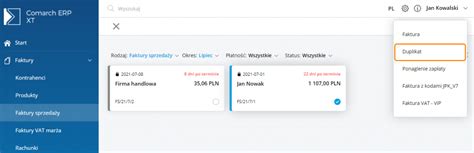Jak wystawić duplikat faktury rachunku Baza Wiedzy programu Comarch