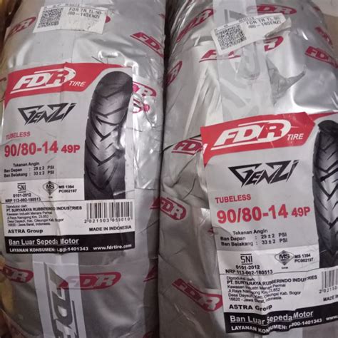 Jual Ban FDR Tubeless Matic Shopee Indonesia