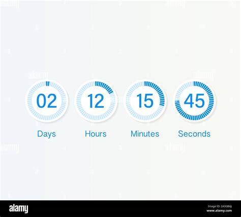 Vector Countdown Clock Counter Timer Ui App Digital Count Down Circle