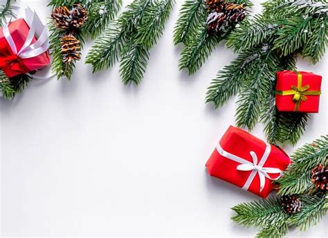 Premium AI Image | New year white background with gifts and Christmas