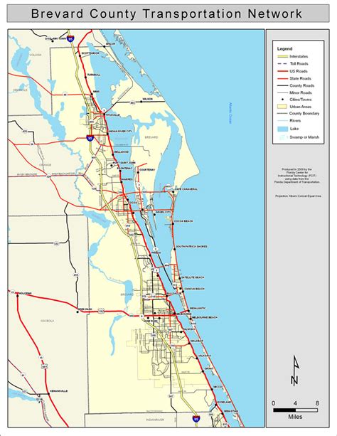 Brevard County Road Network Color 2009