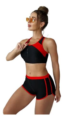 Traje De Ba O Dividido Bikini Sexy Boxeador Conservador N Meses Sin Inter S