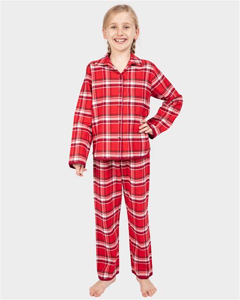 Girls Robyn Brushed Check Pyjama Set TKD Lingerie
