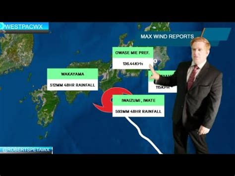 Typhoon Lan Makes Landfall In Japan Flooding Rainfall Taking Place