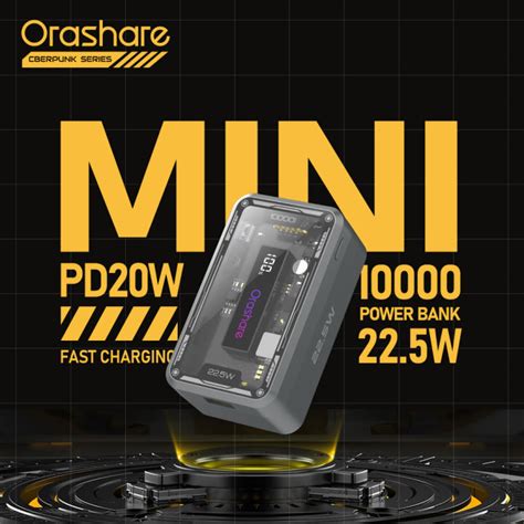 Orashare OT10 Powerbank 10000mAh Transparent Mini PD20W Super Fast