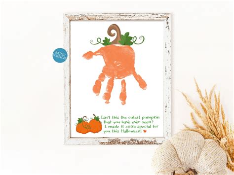 Halloween Handprint Art Pumpkin Handprint Craft For Kids Preschool