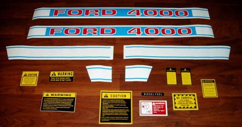 Ford 4000 Tractor Decals With Caution Decals For 1968 And Newer