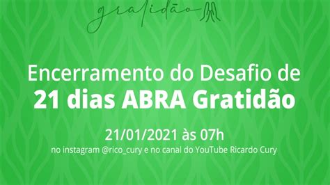 Encerramento Desafio 21 dias ABRA Gratidão YouTube