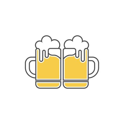 Bier Symbol Logo Design Illustration Premium Vektor