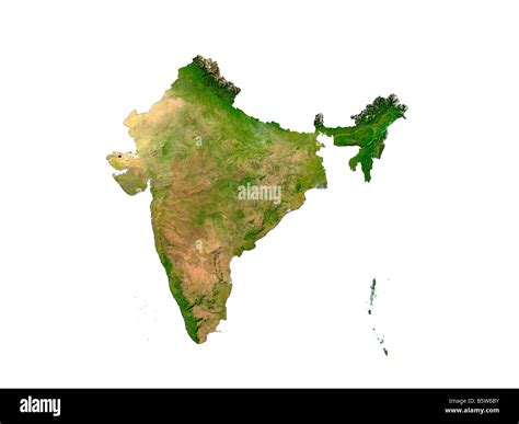 Highlighted Satellite Image Of India Cut Out Stock Images And Pictures