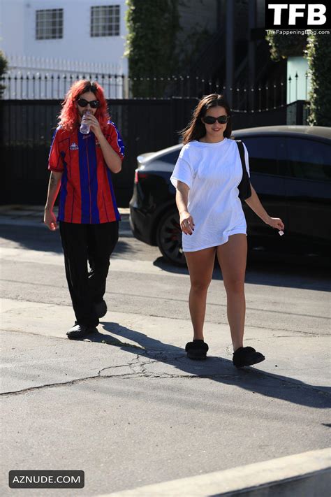 Addison Rae Sexy Seen Flaunting Her Hot Legs Alongside Omer Fedi At Pilates In Los Angeles Aznude