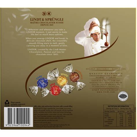 Lindt Lindor Chocolate Balls Assorted 150g Box Woolworths