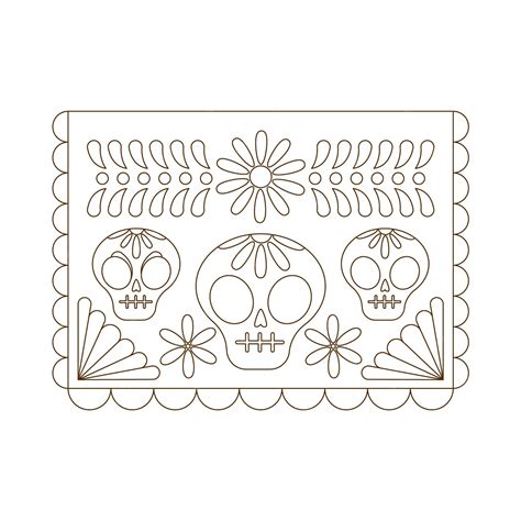 premium vector hand drawn papel picado coloring page illustration