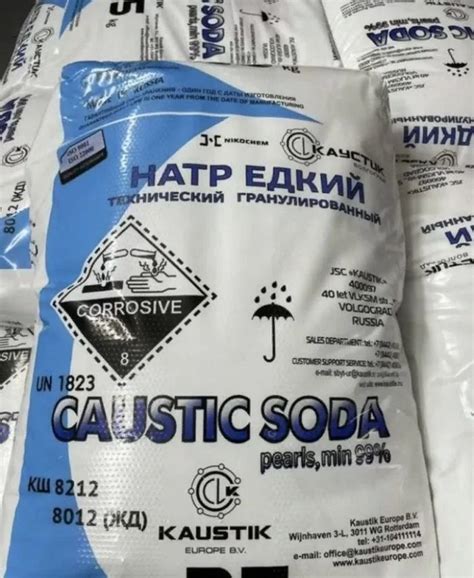 Сода каустическая гранулированная (натр едкий) 25кг / щелочь, NaOH ...
