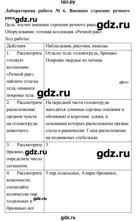 ГДЗ лабораторная работа 6 биология 7 класс тетрадь для лабораторных ...