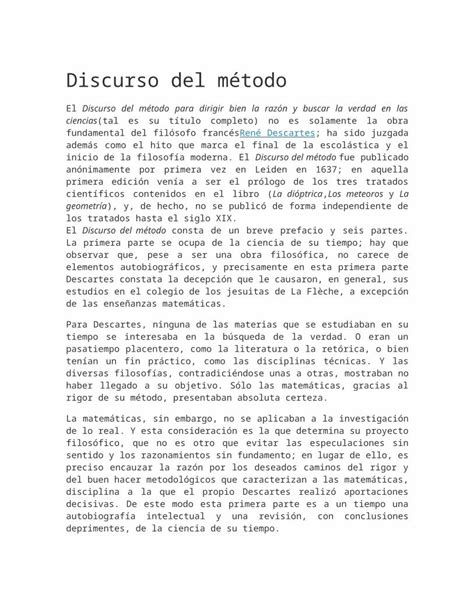 DOCX Discurso Del Método DOKUMEN TIPS