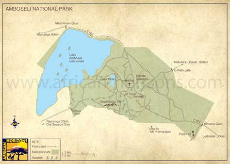 Kenya Amboseli National Park Map