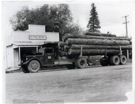 Truck With Logs Stopped At Princeton On Way To Potlatch Mill Potlatch